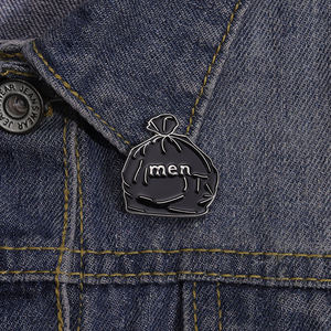 Broche de metal para bolso de basura para hombre, alfileres de solapa, insignias suaves, fabricante personalizado, divertido, esmalte, punk, fábrica al por mayor - Product Image 3