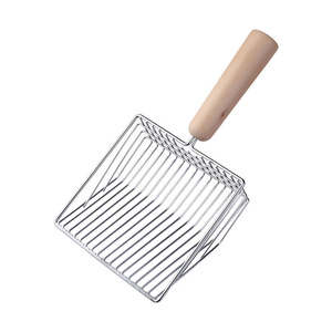 Kinghon Metal Shovel Set with Wooden Handle Plastic Base Pet <b>Litter</b> Scoops Poop Cleaning Tools for <b>Cat</b> <b>Litter</b> Scraping - Product Image 2