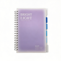 Carnet à spirales personnalisé avec couverture rigide B5, couverture transparente en PP avec 4 séparateurs, 120 feuilles