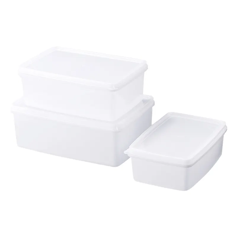 Rectangle Kitchen Organization Grain Rice Container With Handle Sealed Plastic Storage Box Set for Food