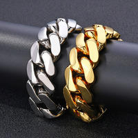 NUOYA Vente en gros Chaîne gourmette cubaine Miami épaisse plaquée or 18 carats 10/12/15/19/22mm pour hommes Bijoux Hip Hop Chaînes cubaines