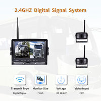 Sinyal Digital layar monitor mundur nirkabel 7 inci, rekaman dengan kamera 2 saluran untuk truk kendaraan besar