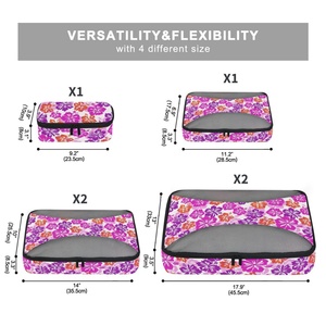 6-Pack Packing <b>Cubes</b> Set Custom Design Hawaii Hibiscus Durable Lightweight Packing <b>Cubes</b> Travel Organizer Set with Double Zipper - Product Image 6