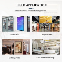 Reproductor de Publicidad LCD Ultra Delgado de 43 Pulgadas para Montaje en Pared Interior, Señalización Digital y Pantalla para Exhibición Comercial de Alimentos y Cosméticos
