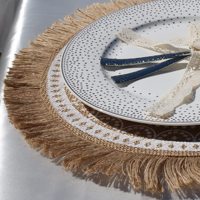 Nouveau chemin de table et napperon pour noël napperons en tissu de jute pour table à manger