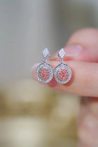 Joyería de Lujo Xinfly con Piedras Preciosas para Novia, Oro Blanco de 18k, Diamante Rosa Natural de 0.30ct, Pendientes y Colgante - Product Image 3