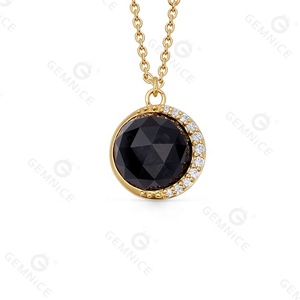 Gemnel <span class=keywords><strong>bijoux</strong></span> de mode 925 argent sterling or grand <span class=keywords><strong>luna</strong></span> labradorite pendentif collier - Product Image 3