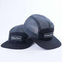 Topi lari Brim pendek nilon berkualitas tinggi topi 5 Panel dengan cetakan kustom topi hujan Logo 5 Panel cepat kering topi Kemah