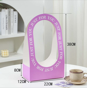 <span class=keywords><strong>Caja</strong></span> de cesta de flores con mango, bolsa de <span class=keywords><strong>arreglo</strong></span> de flores Simple, <span class=keywords><strong>caja</strong></span> de regalo de ramo de Material <span class=keywords><strong>Floral</strong></span> DIY - Product Image 3