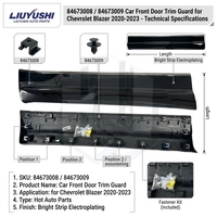 Protection de garniture de porte avant pour pièces automobiles, gauche 84673008, droite 84673009, pour Chevrolet Blazer 2020-2023, garniture extérieure de carrosserie, vente en gros usine