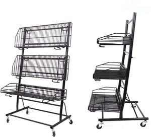 Estante <span class=keywords><strong>de</strong></span> supermercado <span class=keywords><strong>de</strong></span> metal <span class=keywords><strong>de</strong></span> pie con ruedas, soporte <span class=keywords><strong>de</strong></span> exhibición <span class=keywords><strong>de</strong></span> farmacia, estante <span class=keywords><strong>de</strong></span> exhibición <span class=keywords><strong>de</strong></span> frutas - Product Image 4