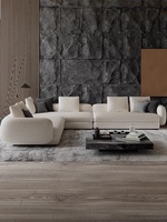 Modernes Italienisches Großes L-förmiges Modulares Stoff-Ecksofa-Set Komplette Wohnzimmermöbel Mit Einzelstühlen für Villa und Zuhause