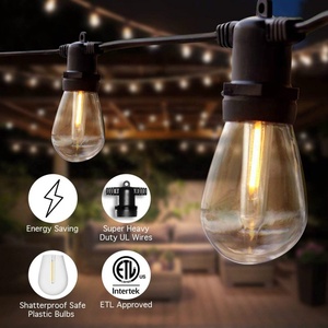 48 pies al aire libre impermeable Flexible blanco cálido LED Cadena de luz enchufes colgantes para Patio iluminación de vacaciones - Product Image 2