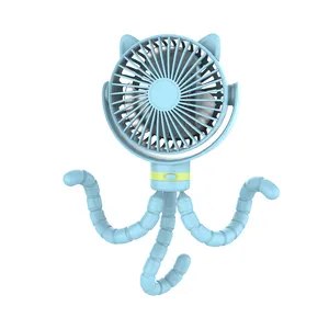 Ventilador de Carrinho para Bebê Portátil Bateria Operado Ventilador Cama Assento de Carro Operado 4 Velocidades Usb Mini Ventilador Carrinho