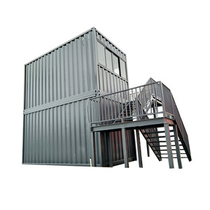 Maison conteneur à double étage, design industriel rectangulaire, usage bureautique, fabrication Guangdong, épaisseur standard, solution complète - Product Image 1