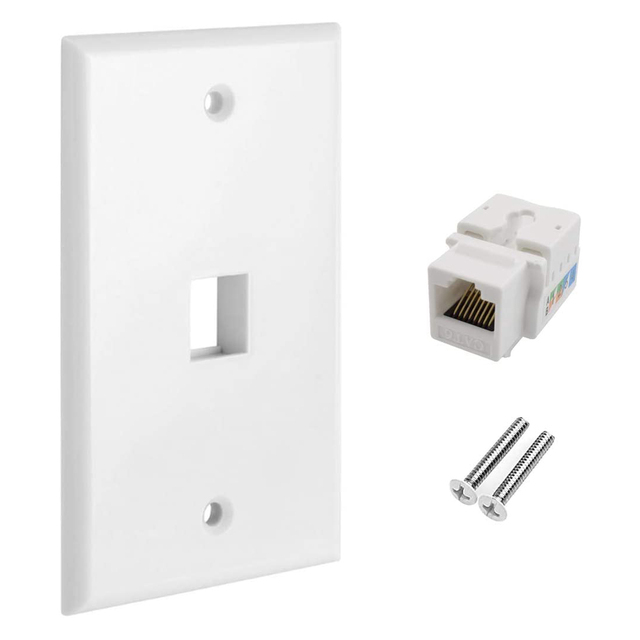 USA Type Wall Outlet Keystone Jack Socket RJ11 Faceplate Rj45 1 2 Dual Port Network Wall Face Plate