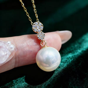 อุปกรณ์ทำเครื่องประดับมุก DIY ตัวเรือนเงินแท้ S925 สำหรับจี้มุกทรงกลมขนาด 10-13 มม. แบบแท่งเปล่า สร้อยคอแฟชั่นสำหรับผู้หญิง รุ่น 31465 - Product Image 1