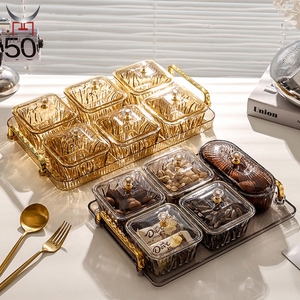 Serveerschaal Verdeelde Schalen Met Deksel Snackbakje 6 Verwijderbare Doorzichtige Kom Serveerschaal Voor <span class=keywords><strong>Fruit</strong></span> Snacknoot Tafelblad Interieur - Product Image 5