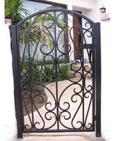 Conception simple villa clôture et porte jardin noir petite porte piétonne