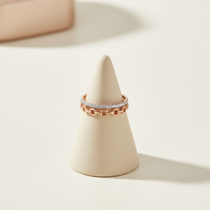 Hong Kong Supplier Minimalist Hand <b>Crafted</b> Elegant Stackable <b>Ring</b> Jewelry Real Natural Diamond 18K Solid Rose Gold Shiny <b>Ring</b> - Product Image 6