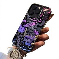 Étui en TPU au design graffiti cool pour iPhone 17 Pro Max et séries 16/15/14/13, anti-traces de doigts, avec support laser électroplaqué