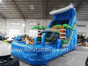 20ft พาณิชย์ใช้สไลเดอร์สวนน้ำทำให้พองสวนน้ำสไลด์น้ำทำให้พองสระว่ายน้ำกระโดดปราสาทด้วยเครื่องเป่าลม - Product Image 3