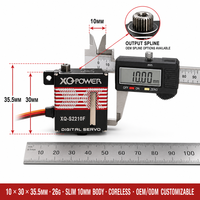 Servomoteur sans noyau Slim 11kg XQ-POWER XQ-S2210F, couple élevé, étanche, boîtier en aluminium CNC, 10mm, pour planeur RC, 8.4V