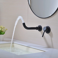 Robinet de lavabo mural moderne en acier inoxydable poli à double poignée avec capteur tactile et cartouche céramique, largeur 8 pouces