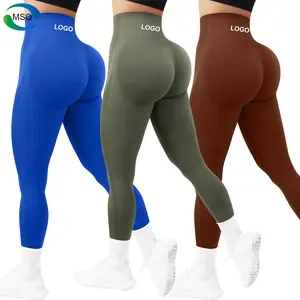 OEM Deport Para Mujer مخصص Leggins عالية الخصر سراويل يوجا نسائية صالة ألعاب رياضية طماق تمرين بنطلون ضيق سلس