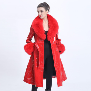 <span class=keywords><strong>Trench</strong></span> donna in vera pelliccia di alta qualità con finiture lunghe in pelliccia - Product Image 5