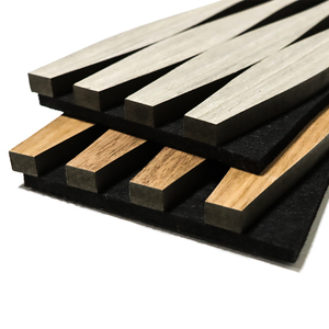 Panneaux acoustiques muraux modernes en <span class=keywords><strong>laine</strong></span> <span class=keywords><strong>de</strong></span> <span class=keywords><strong>bois</strong></span> rainurée en chêne Akupanel, absorption acoustique, insonorisation, NRC 1.0, VTC, garantie 1 an, hôtels - Product Image 1
