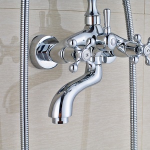 Bộ Vòi Hoa Sen Bồn Tắm Tay Cầm Kép Mạ Crôm Được Đánh Bóng Bằng Đồng Vòi Nước Bồn Tắm Kiểu Điện Thoại Gắn Tường Vòi Nước Trộn Với Vòi Sen Tay XR7904 - Product Image 4