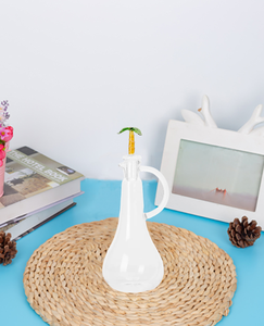 Venta al por mayor de vidrio personalizado Oliver aceite vinagre dispensador vinagrera juegos con tapa de <span class=keywords><strong>palmera</strong></span> 3D - Product Image 3