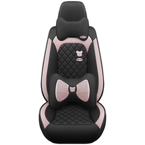 Housses de siège auto mignonnes pour Toyota RAV4, en cuir et lin de qualité supérieure, universelles, ensemble complet, respirantes, pour toutes les saisons, pour femmes et filles - Product Image 2