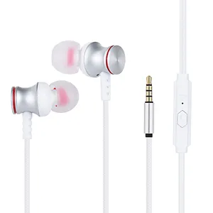 Fones de ouvido de metal com fio de qualidade superior, modelo intra-auricular com volume do microfone com concha magnética