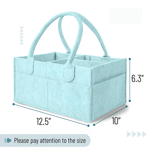 Felt Nursery Storage Bag with Compartments <strong>Nappy</strong> <strong>Caddy</strong> <strong>Organiser</strong> for Newborns and Babies - Product Image 2
