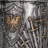 Jarra Cuerno Trono Resina Acero Inoxidable Vikingo Medieval Cerveza Tanque 500ml Regalo Fiesta