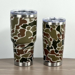 3D UV in ấn đầy đủ 20oz ngụy trang camo Tumbler tùy chỉnh với hình ảnh thấp moq cắm trại du lịch ngoài trời cốc cốc Cà Phê chai nước - Product Image 1