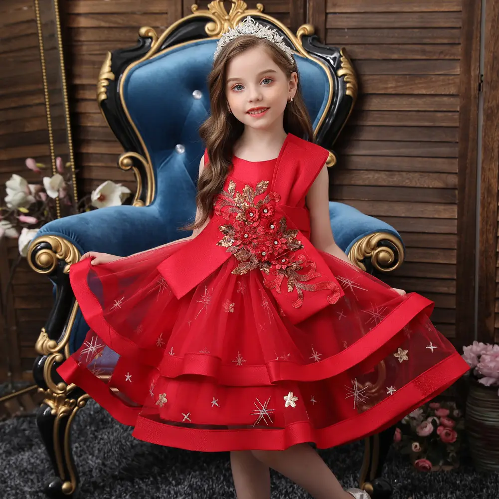 New Arrivals Ball Gowns Little Girls Wholesale Lace Party Dresses for Kids Custom Wedding Girl Ankle Length Princess Dress
