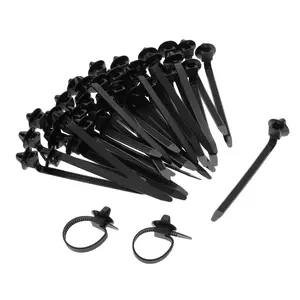 Bridas de sujeción para cables de coche, Clip de sujeción de nailon negro para sujetar cables de coche, abrazadera de sujeción, 50 unidades