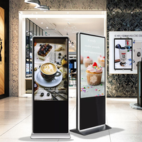 Pantalla Táctil Digital de Señalización Comercial con Soporte de Pie de 43/50/55 Pulgadas para Publicidad en Tiendas Minoristas y Centros Comerciales