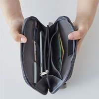 Tas Paspor Perjalanan Tahan Aus dengan Ritsleting Nilon Warna Solid untuk Pria dan Wanita, Dompet Dokumen, Tas Ponsel.