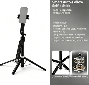 Mini <span class=keywords><strong>trépied</strong></span> de sol <span class=keywords><strong>NEEWER</strong></span> pour selfie 360° °   Support de téléphone rotatif Luna avec télécommande Bluetooth pour caméras d'action - Product Image 1