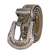 Ceinture Western Scintillante pour Femme avec Strass Dorés et Cristaux Brillants – Accessoire de Mode Cowgirl pour Fête