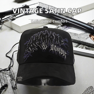 Gorra de Béisbol Vintage con Forro de Satén, 5 Paneles, Unisex, Logotipo Personalizado, Fabricante OEM - Product Image 2