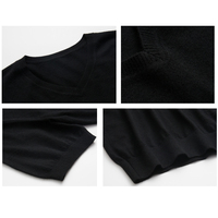 T-shirts à col en V de luxe pour hommes 16gg Jersey en cachemire peigné décontracté à manches courtes Design Fil teint Technique Style vierge solide