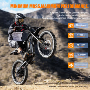 Vélo électrique tout-terrain sportif avec moteur arrière sans balais 3000W, batterie lithium-ion 60V 25AH et freins hydrauliques doubles - Stock USA - Product Image 4