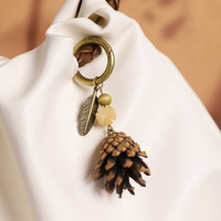 Natuurlijke planten fruit bos stijl vintage tas charme handgemaakte Bodhi zaad sleutelhanger stijl literaire botanische girly portemonnee sleutelhanger