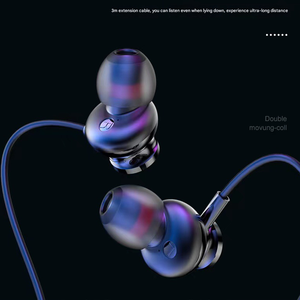 Hochwertige Dual-Stereo-In-Ear-Kopfhörer mit 3 Metern langem Kabel Sport lauf kabel gebundene Kopfhörer 3,5-mm-Schnittstelle - Product Image 2