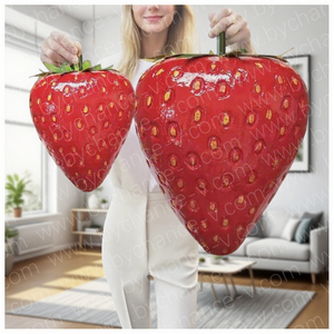 Decoración de vacaciones de gran tamaño grande fruta artificial espuma fruta gigante fresa falsa para arte visual moderno decoración de Hotel Señorial - Product Image 2